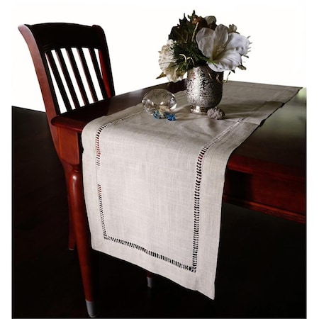 Harvest HD002R Beautiful Hemstitched Table Runner Quality Natural Tablecloth 90 in Long HD002RNatural